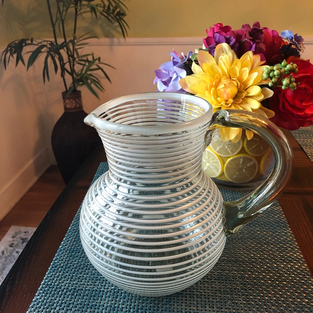 NEW Hand-blown Glass pitcher from Mexico. New, no box.